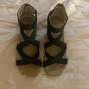 Adrienne Vittadini Black Crisscross Heels